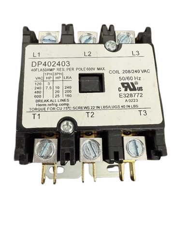 contactor 208V 50 AMP